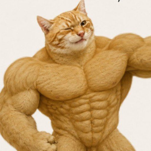 Close-up of the buff cat winking